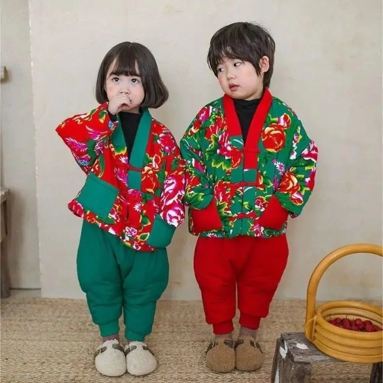 

Зимний детский костюм Тан Thiened для девочек, теплый уютный наряд для детского новогоднего праздника, хлопковая шерстяная ткань