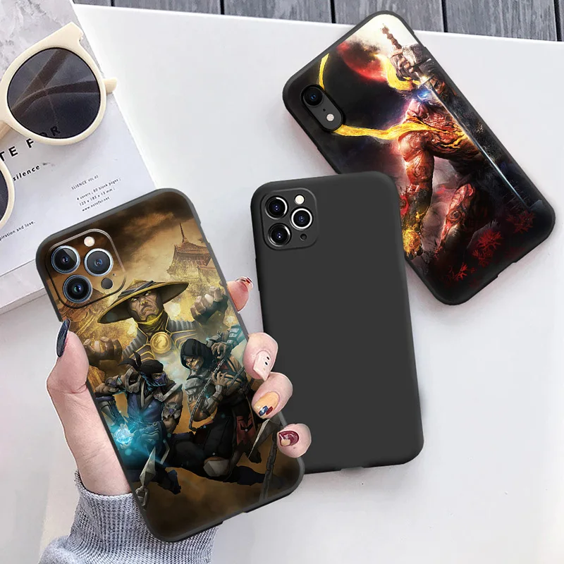 Matte Phone Case For iphone 15 Pro 14 13 12 Mini 11 8 7 6 6s Plus SE X XS Max XR Super Mortal Kombat Soft Black Cover