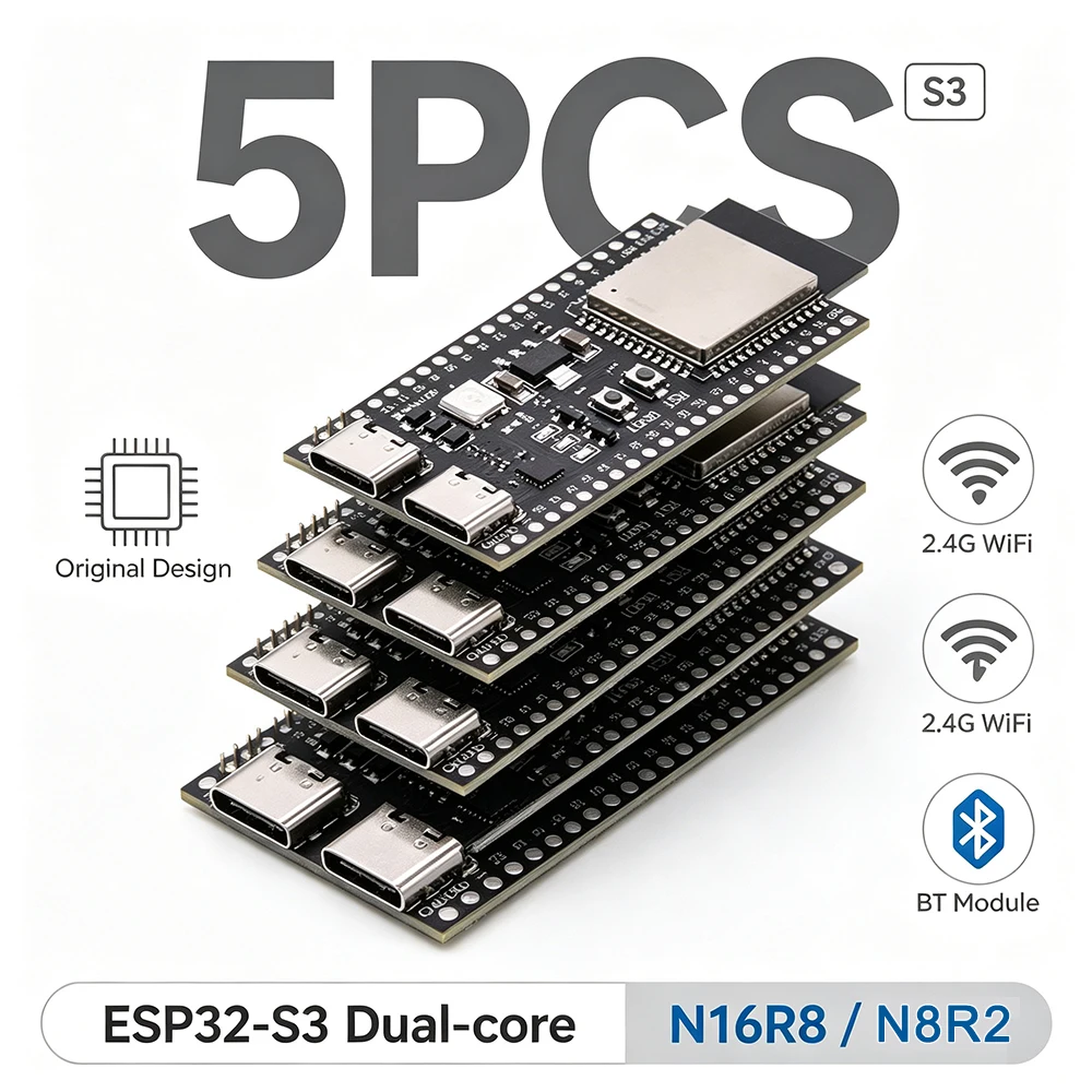 5PCS ESP32-S3 Wifi BT Module Development Board for Arduino IDE ESP32-S3 N16R8 N8R2 44Pin Type-C 16MB Flash 8M PSRAM ESP32