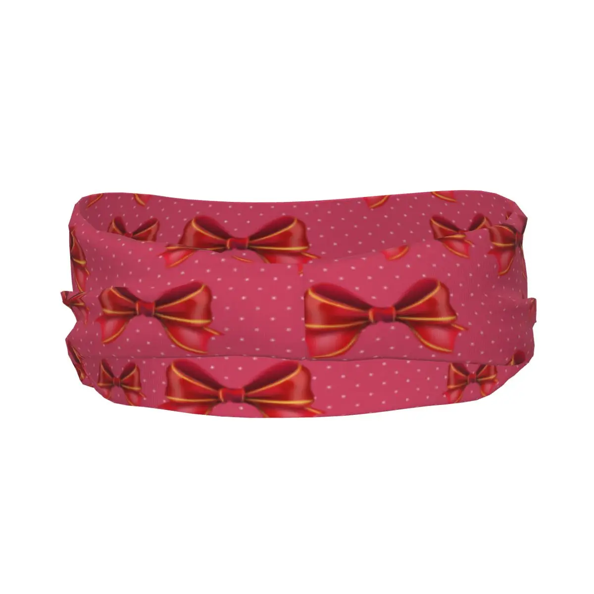 Unisex Sports Sweatband Headband Fitness Workout Cycling Red Bow Pattern Hair Accessories