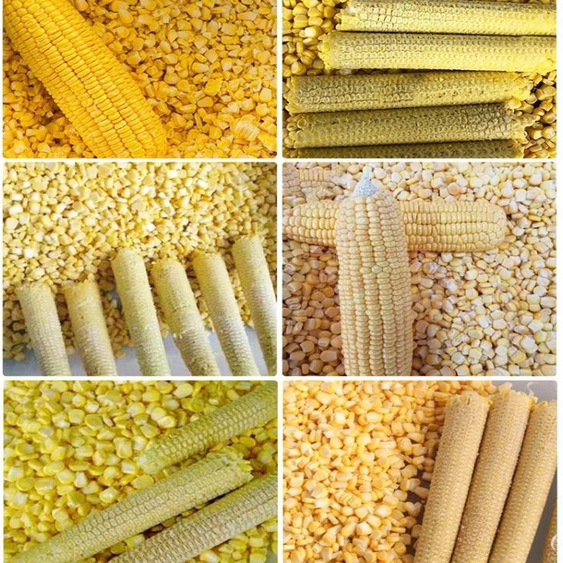 新鮮なスイートコーンの穂軸除去機、皮むき機、脱穀機