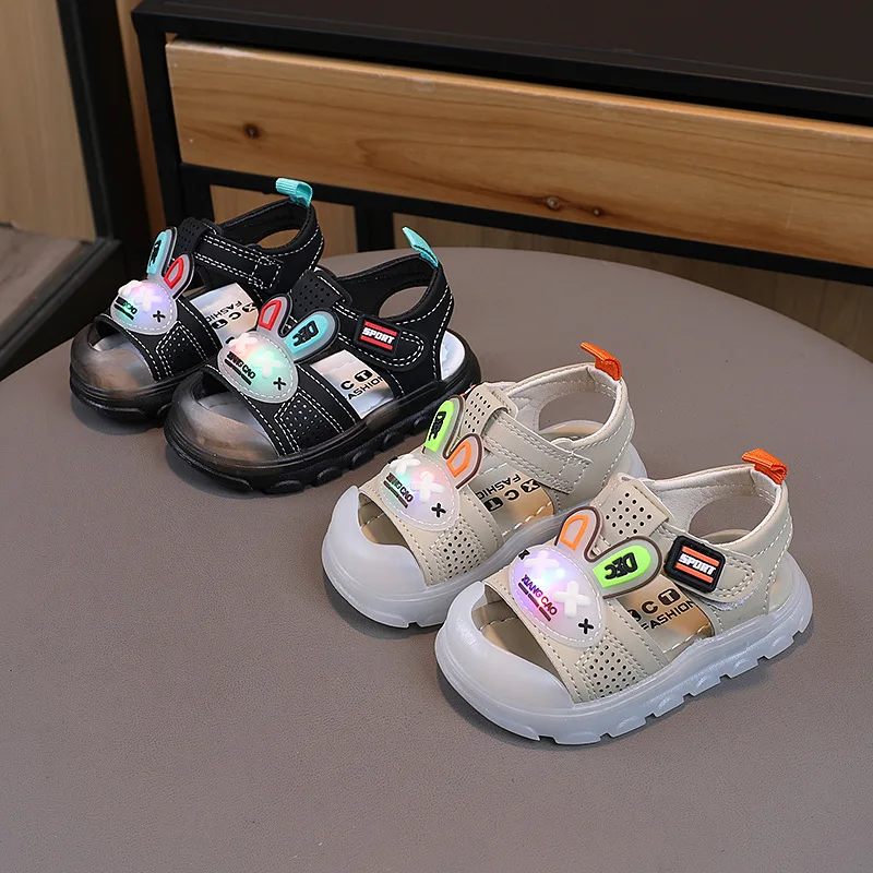 

Disney Summer New children Sandals Mickey Mouse Soft Sole slippers Girls Boys Beach Shoes Glow Infant Toddler Shoes