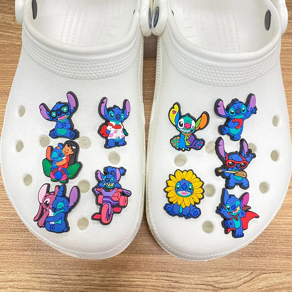 MINISO 1-20Pcs Disney Stitch Shoe Charms Cartoon DIY Shoes Accessories For Clogs Wristbands Sandals Decorations X-mas Gifts