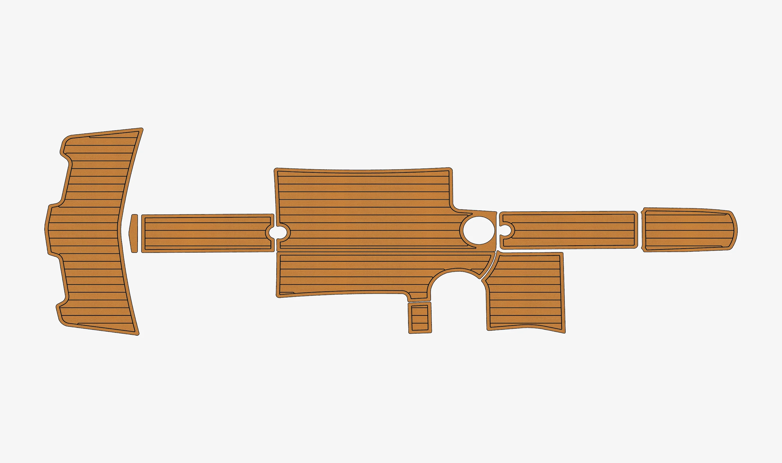 

Self-Adhesive faux Teak EVA Marine Mat -2006-2010 Mastercraft X30 (Version 3) Yacht 6mm (1/4") Non-Slip Boat Decking for Cockpit