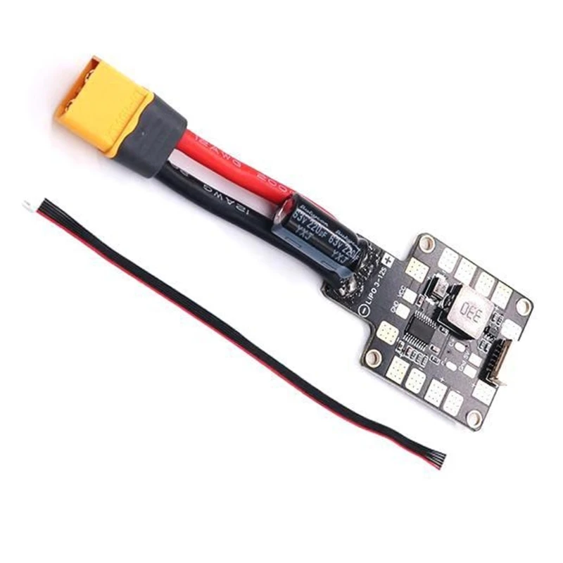 B03C Flight Controller Power Module For 2.4.8/6C Flight Controller with PreSoldered 60 Connectors, 12AWG Wire, Capacitors, and