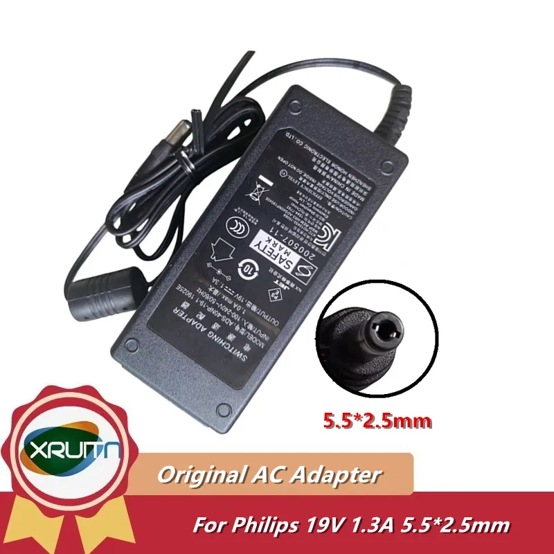 Cargador adaptador de CA ADS-40NP-19-1 genuino 19V 1.3A 1.31A para Monitor Philips /AOC 206V6Q 216V6L fuente de alimentación ADPC1925 ADPC1925EX