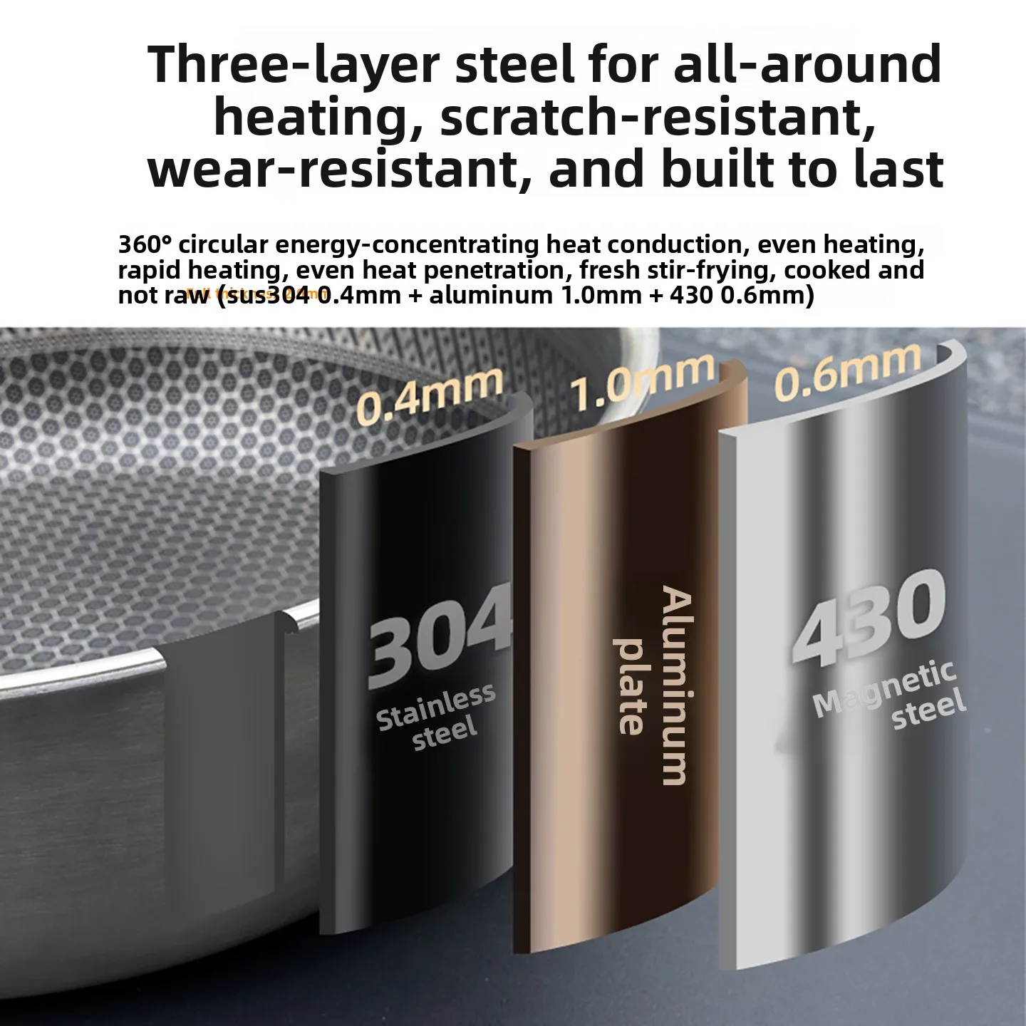 Three-layer stainless steel portable kettle for outdoor camping large-capacity multi-functional pot set
