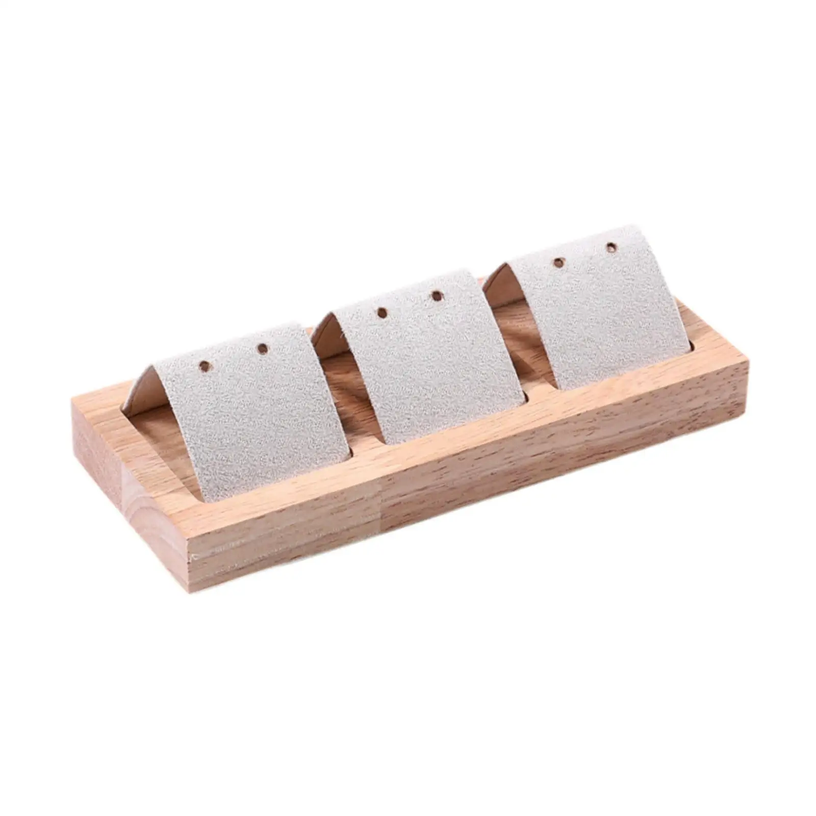 Earring Holder Dangling Stand with Hole Rustic Wood Base Jewelry Display Rack Ear Organizer for Store Shows Retail Ear Stud