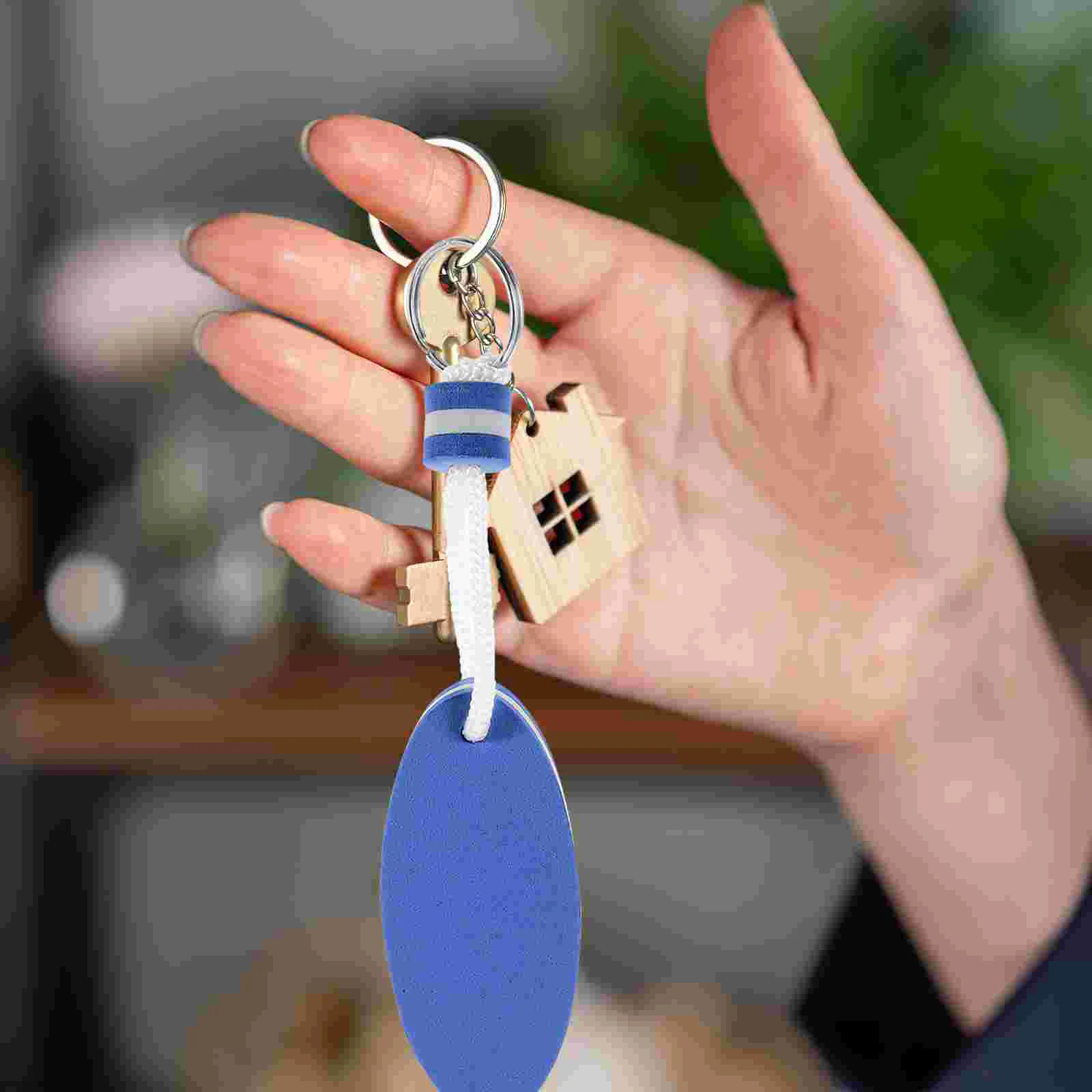 6pcs Oval Keychain Eva Floating Water Foam(blue) Small Keychains Decorative Surf Board for Boat Keys Man Surfboard