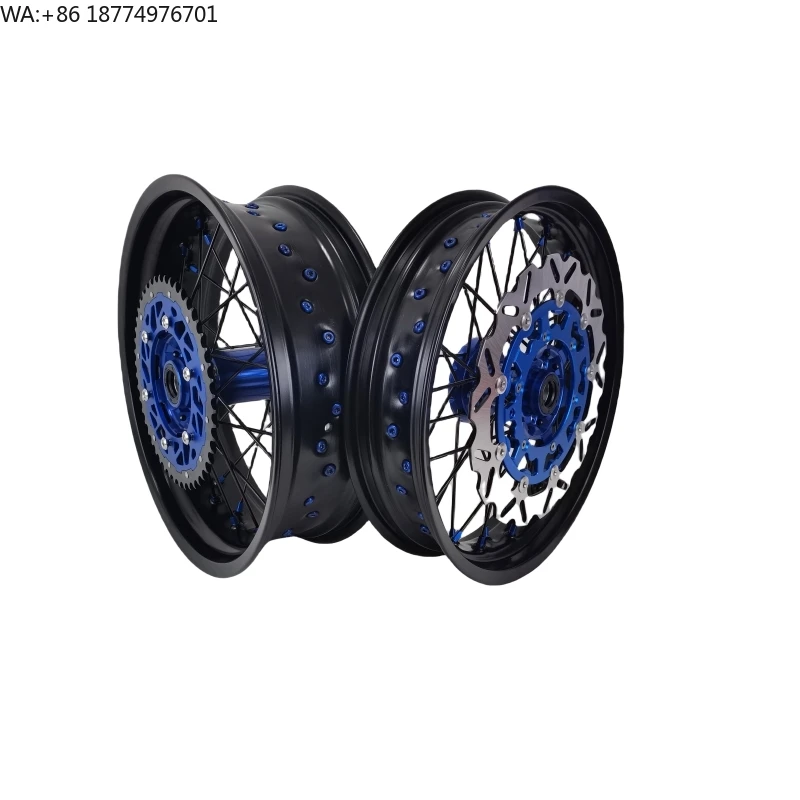 

Универсальные супермото-диски из натурального анодированного алюминия, 17 дюймов, супермото-обода, колеса для мотоциклов из ЧПУ-сплава