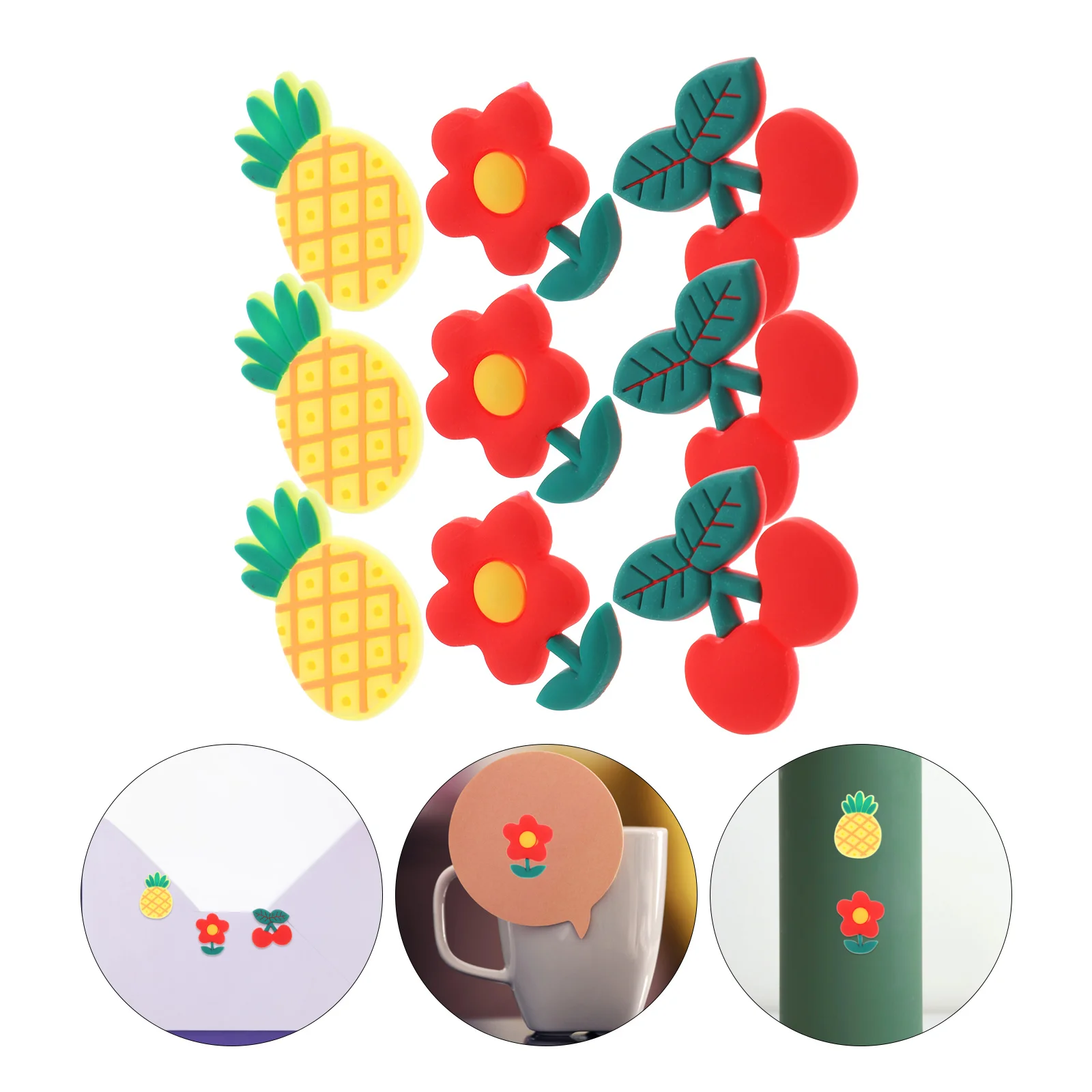 ชุดเครื่องประดับตกแต่งโทรศัพท์มือถือรูปผลไม้ 1 ชุด ทำจากพีวีซี น้ำหนักเบา งานฝีมือพลาสติก ของตกแต่งรูปดอกไม้จำลอง อุปกรณ์ตกแต่งงานฝีมือ DIY