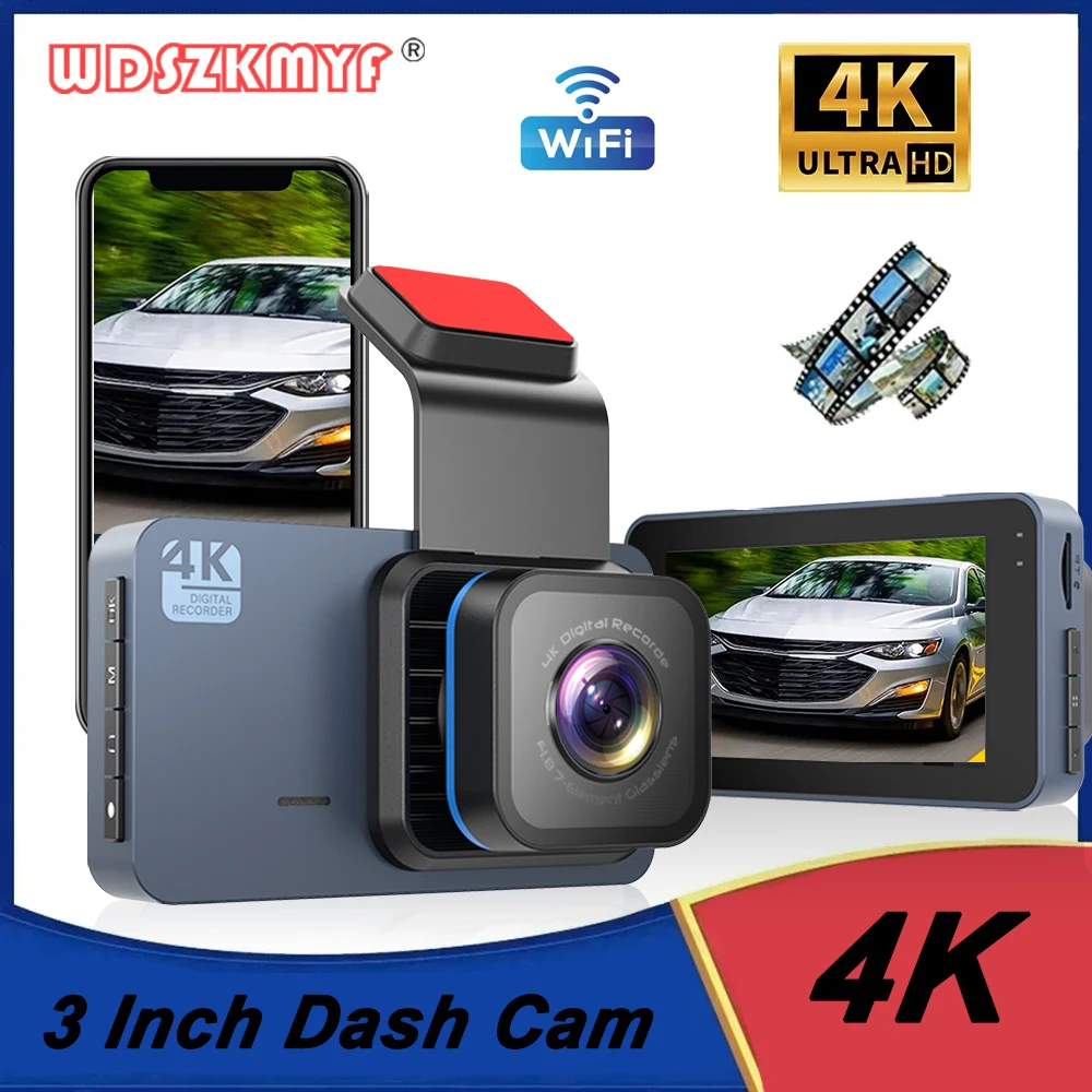 4K Front and Rear Camera Dash Cam for Cars Car Dvr WIFI Car Camera for Vehicle Video Recorder Rear View Camera Parking Monitor