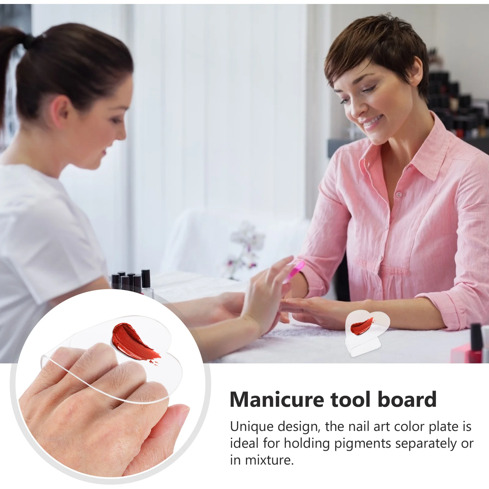 

3Pcs Nail Color Mixing Tray Professional Reusable Acrylic Manicure Painting Tray for DIY Home Salon Use Smooth Easy Clean Nail