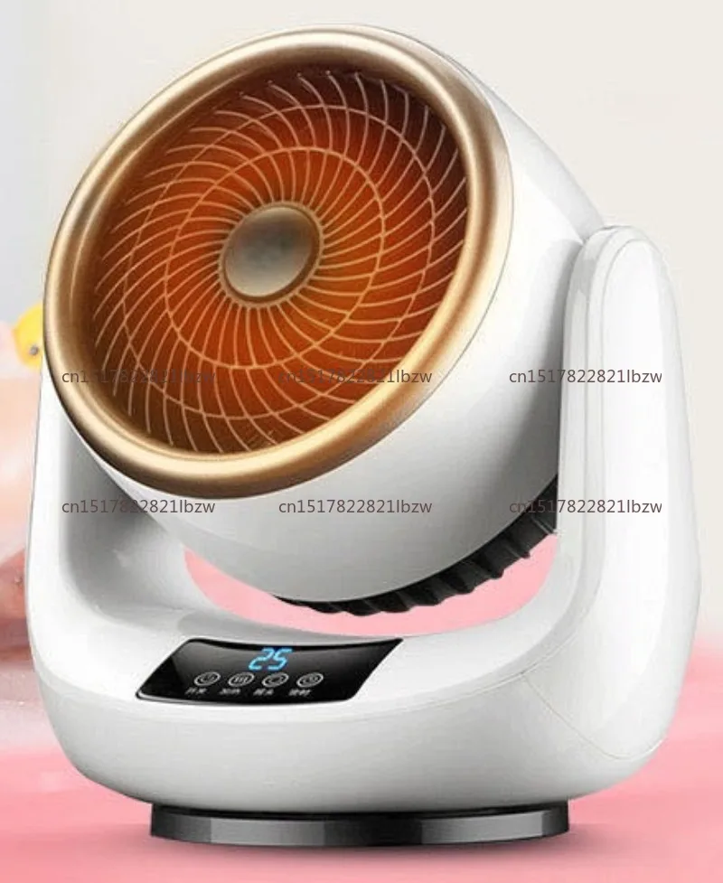 110V Dual-Purpose Heating and Cooling Fan, Portable Desktop Heater & Air Cooler with Oscillating Head