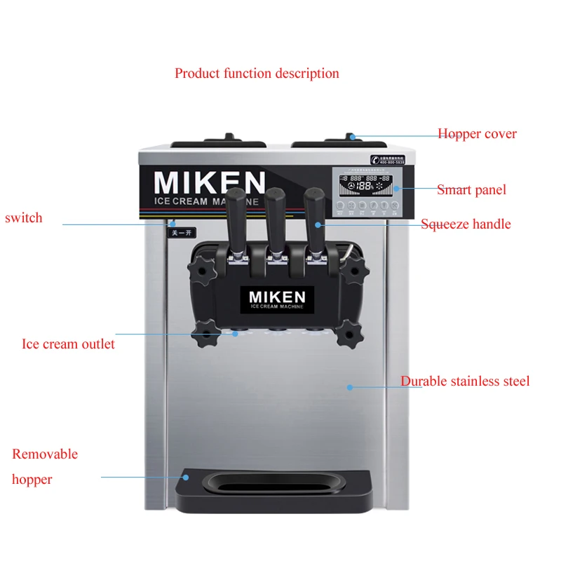 IJsmachine Professionele ijsmachine Fabrikant Soft Serve Ice Cream Machine