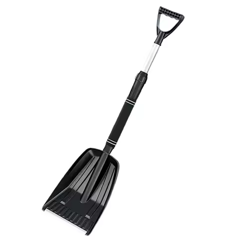 Snow Pusher Shovel Ergonomic D-Shaped Handle Scoop Winter Snow Removal Cleaning Shovel for Driveway Sidewalk Deck Patio Yard