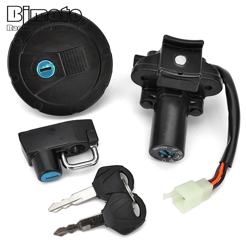 

Motorcycle Fuel Gas Cap Ignition Switch Seat Lock with Key Kit For Kawasaki KL110 KSR PRO KLX125 D-Tracker KLX250 KLX250S