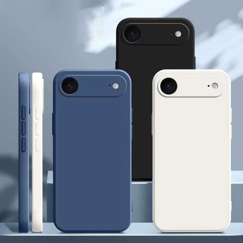 حافظة سيليكون سائلة مربعة فاخرة لهاتف آيفون حافظة هوائية لهاتف آيفون 17 غطاء هوائي آيفون 17 كاميرا هوائية حافظة هاتف واقية