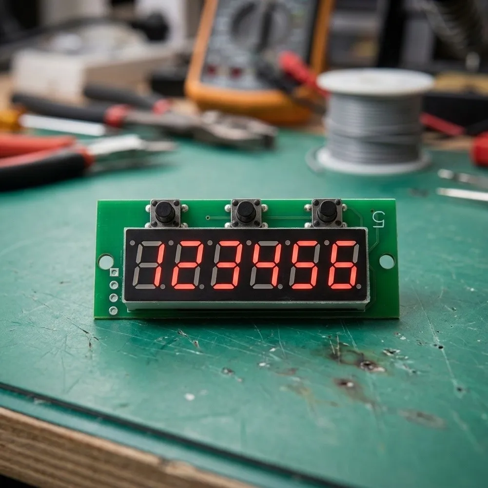 Digital Counter Module 6 Digit Red LED Display with Memory Function 5V DC Power Input for Educational and Hobby Projects