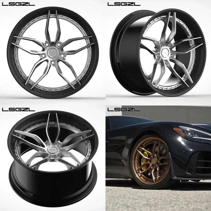 i LSGZL Carbon fibre wheel hub 18 19 20 21 Inch Forged Wheels deep concave For Range Rover New Sport Black Wheel Style