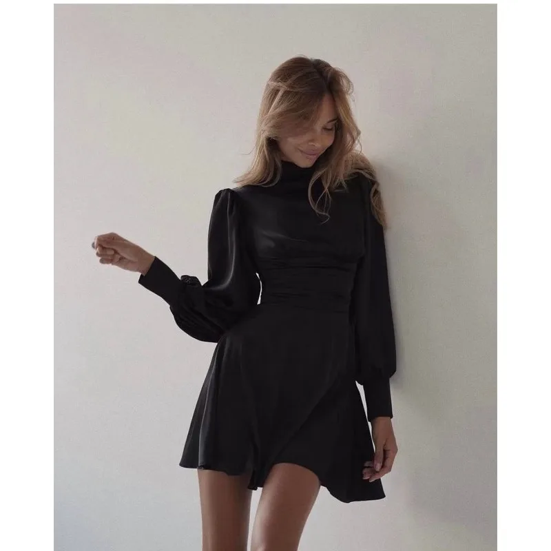 Elegant Women Corset Party Dress Luxury Sexy Long Lantern Sleeve Backless Celebrity Graduation Evening Dress Night Clubwear