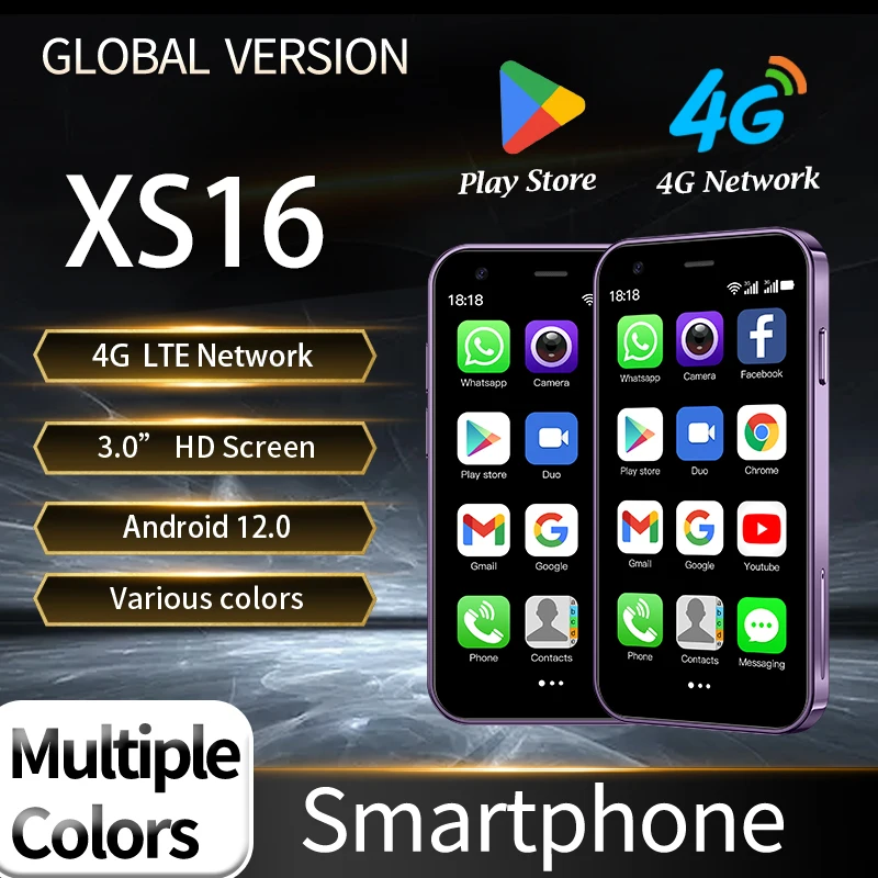 SOYES XS16 4G smartphone 3.0 inch Android 12.0+3GB RAM+64GB ROM Full network 4G dual card dual standby multi-color optional