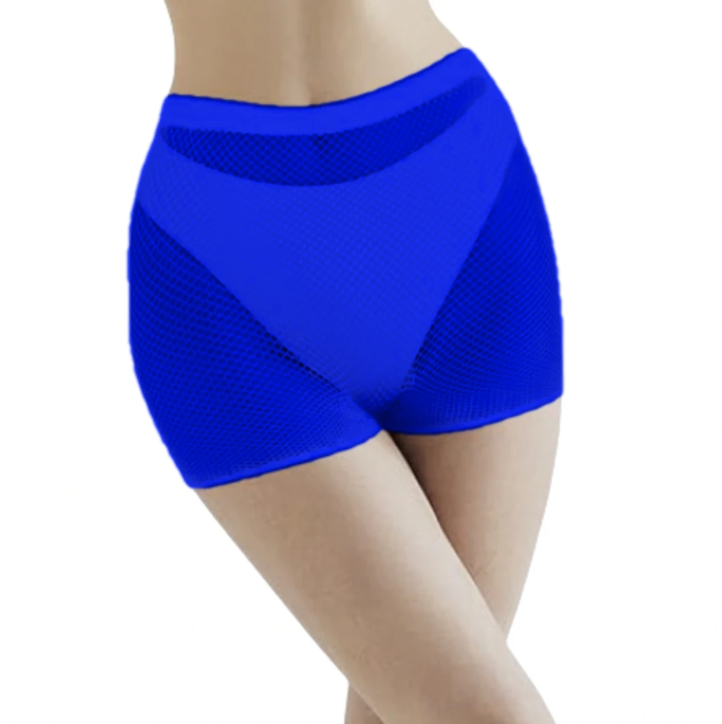 Kleurrijke korte panty's Ademend transparant damesondergoed Visnet Biker Kleine mesh korte panty