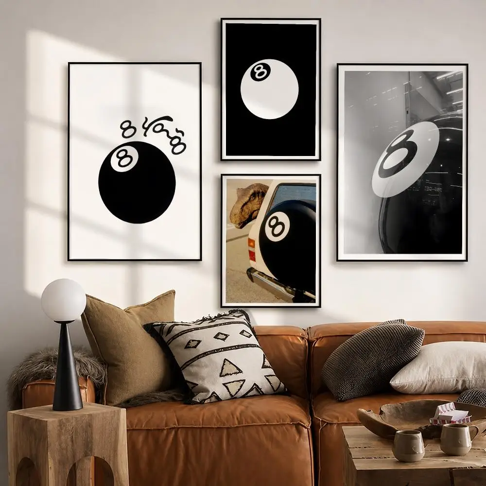Video Game 8-Ball Pool Poster HD poster wall art self-stick no-residue for home cafe office great gift