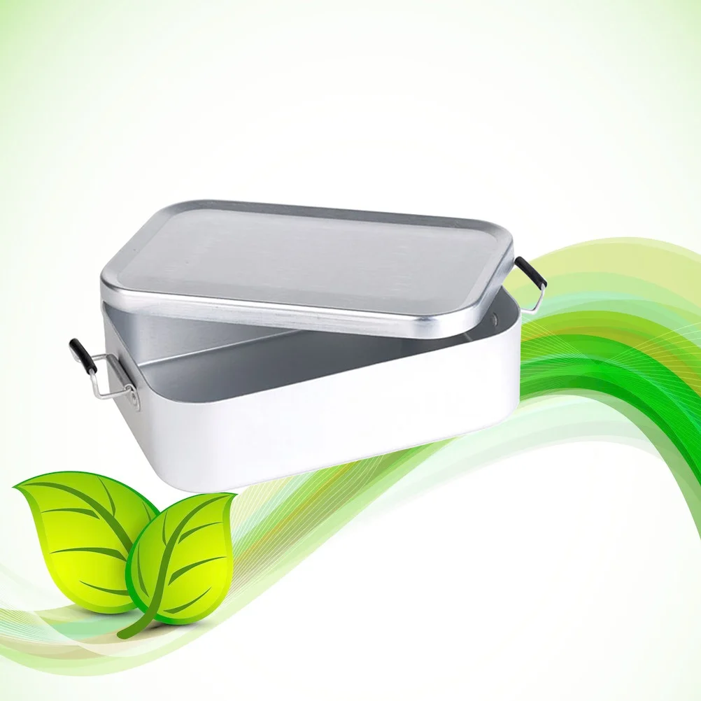 

Aluminum Lunch Box Metal Food Container Lightweight Portable For Outdoor Picnic Camping Student Meal Storage Container