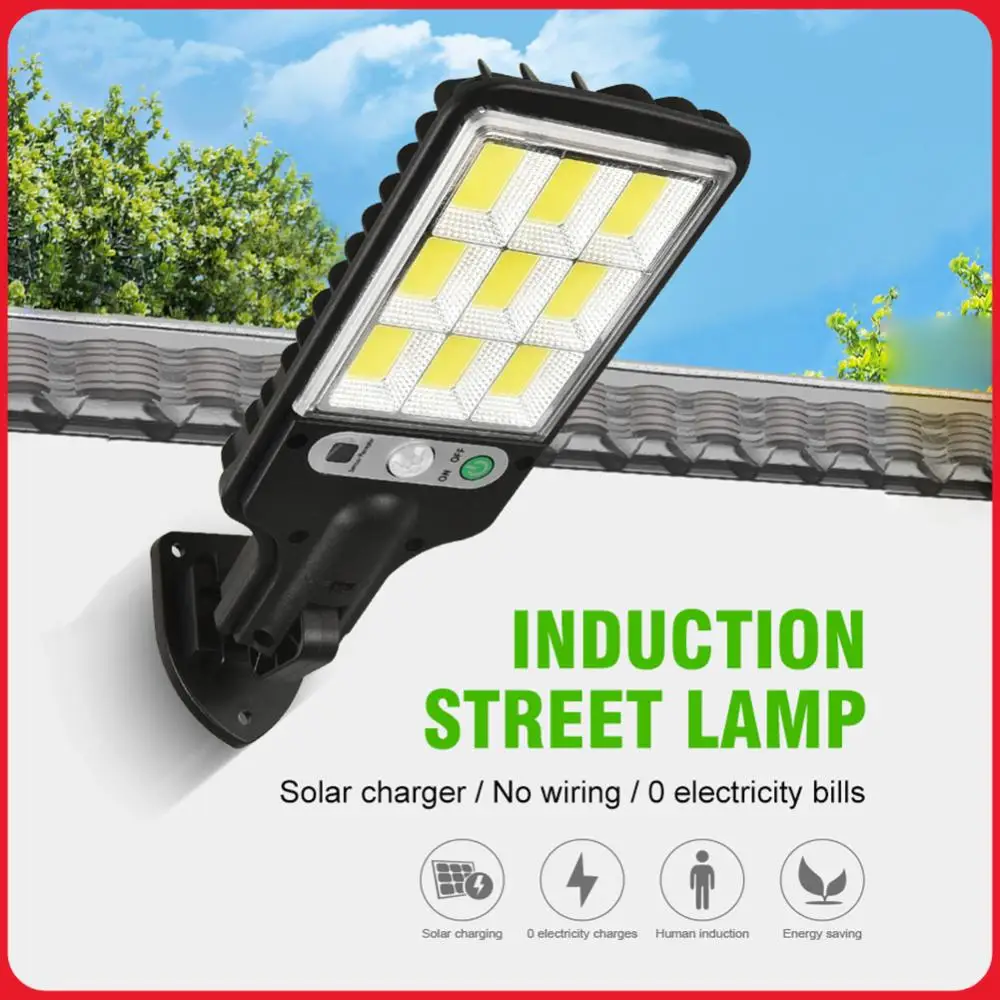

Солнечный уличный светильник высокой яркости, IP65, водонепроницаемый, с датчиком от заката до рассвета, 1500 лм, 2200 мАч, для двора, гаража, спортивных площадок