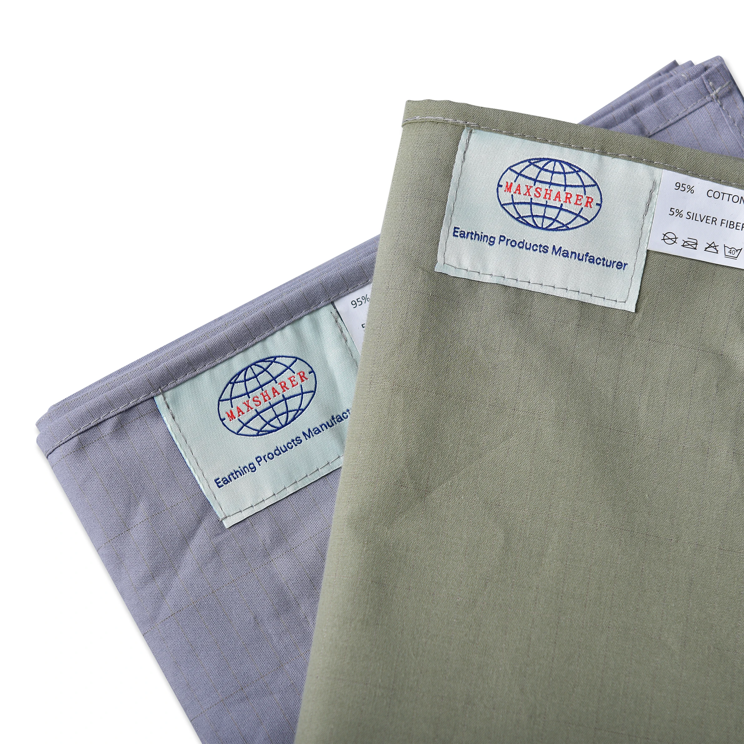 MAXSHARER Grounding Bed Sheet Conductive Silver Fiber Flat Sheet Organic Cotton Earthing Sheet for Better Sleep Nature Health