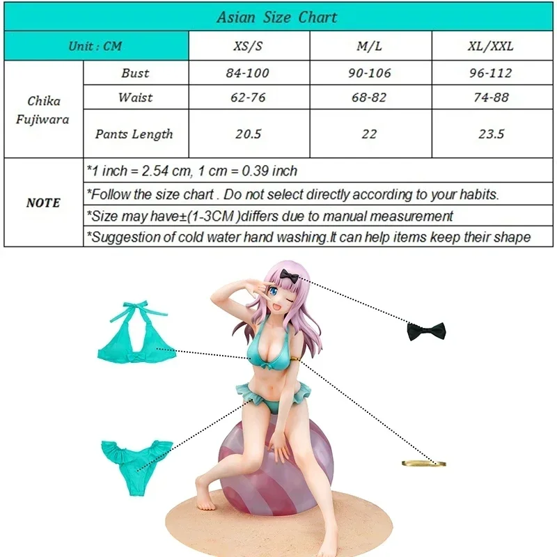 Kaguya-sama: Love is War Chika Fujiwara Cosplay Costume Chika Fujiwara Swimsuit Green Sexy Women Swimwear