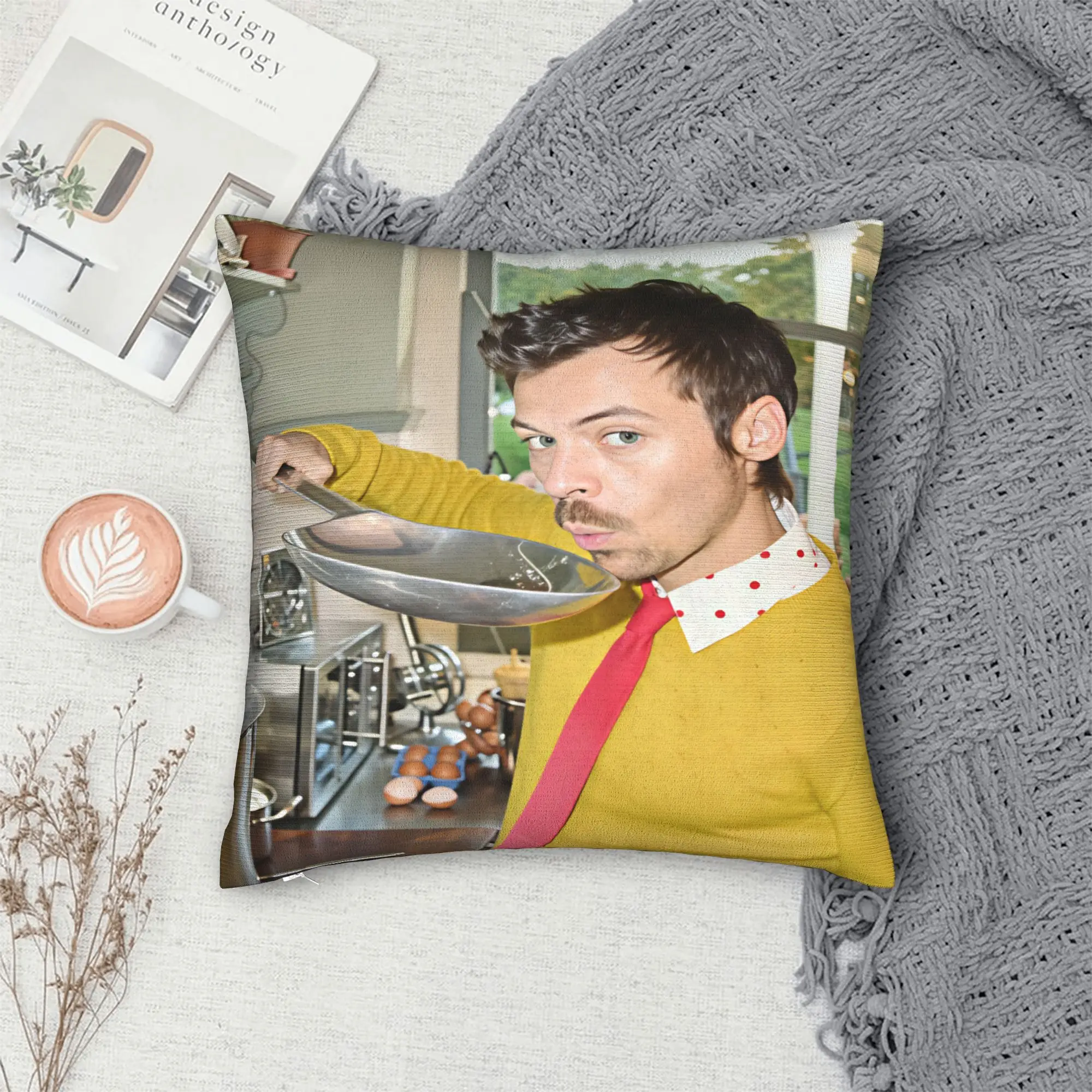 Pillow Case Harrys S-Styles Kiss Al the Time Soft  Pillow Cover For Sofa Bedroom Home Decor Novelty Pillowcases