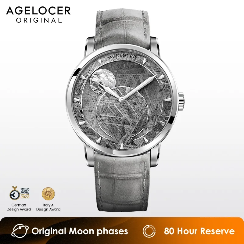 AGELOCER Switzerland Designer Meteorite Dial Luxury Watch Top Brand Mens Automatic Sapphire Watches Mechanical Power Reserve 80h