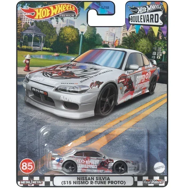 Original Mattel Hot Wheels GJT68 Premium Car Boulevard Audi S4 Porsche 911 Turbo Nissan Silvia Vehicle Toys for Boys Collection