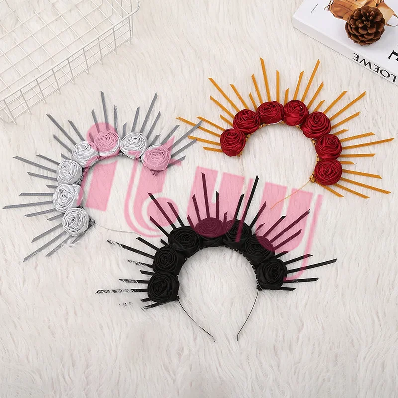 Göttin Anna Halo Haarreifen Lolita Krone Kopfschmuck Halloween Hexe Dress up Haarschmuck Hochzeit Braut Haarband Kopfschmuck