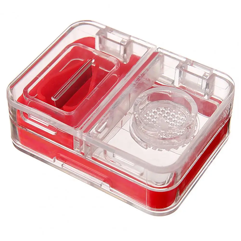 Compact Pill Crusher Transparent Pill Storage Box with Cutter Grinder Brush Food Grade Moisture-proof Medicine for Outdoor