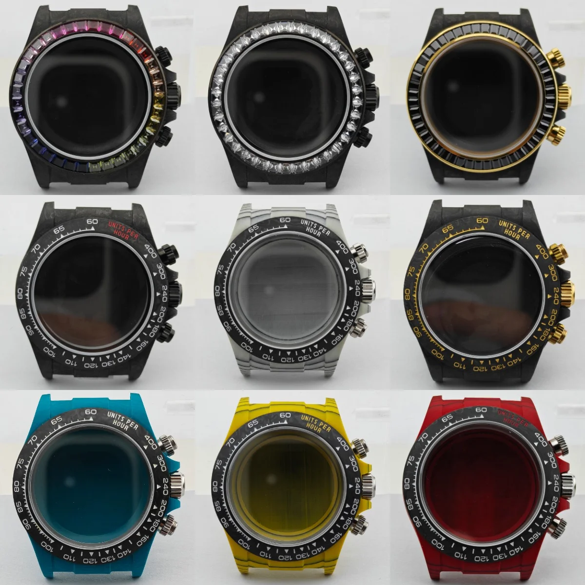 Luxury Carbon Fiber Watch Case For Daytona Mod Compatible With 4130 4802 8001 Seiko VK63 Movement Waterproof