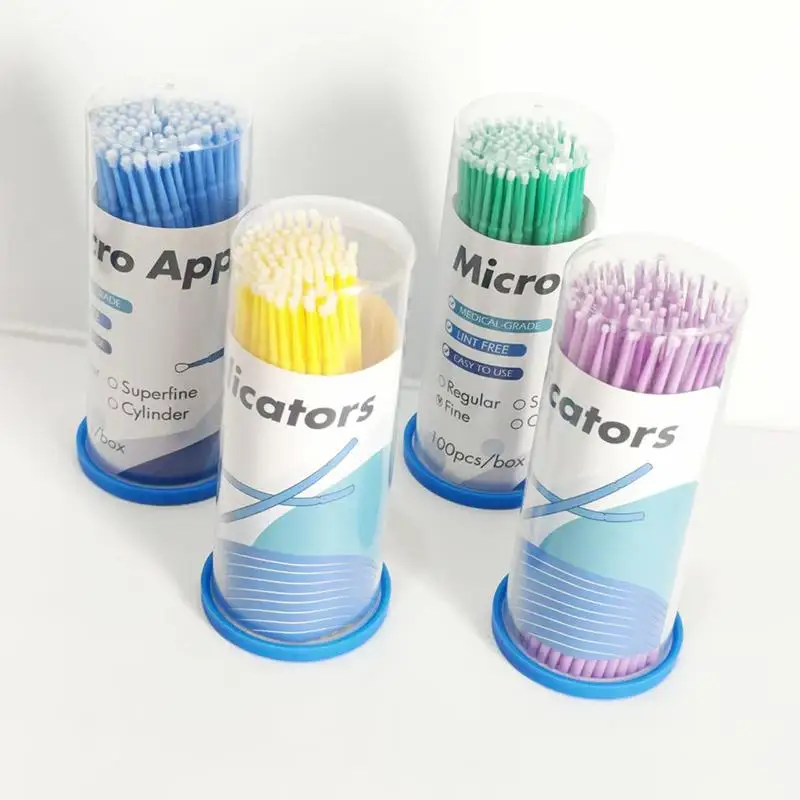 @*100Pcs/Bottle Dental Micro Brush Applicators Brush Teeth Oral Dentist Materials Extension Tools