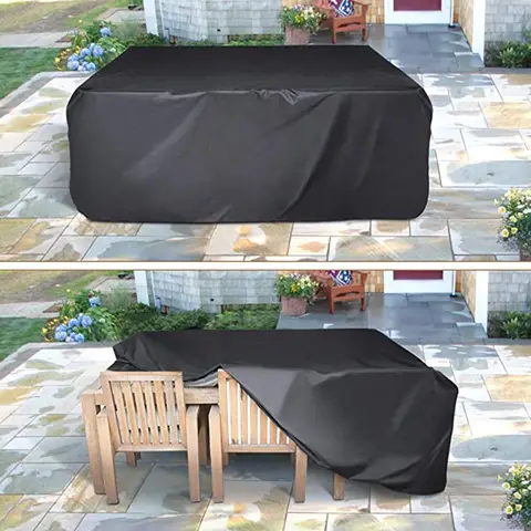 All-Weather Garden Furniture Cover, Oxford Fabric Waterproof Rain Cover for Rattan Sofa and Table