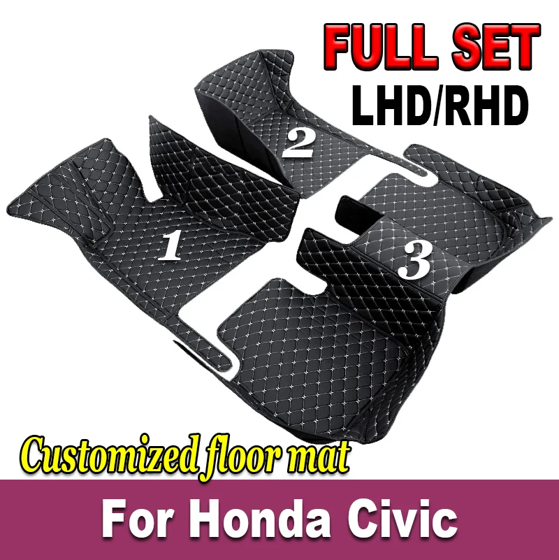 

Изготовленные на заказ автомобильные коврики для Honda Civic 2005-2023, автомобильные ковры, аксессуары для ног