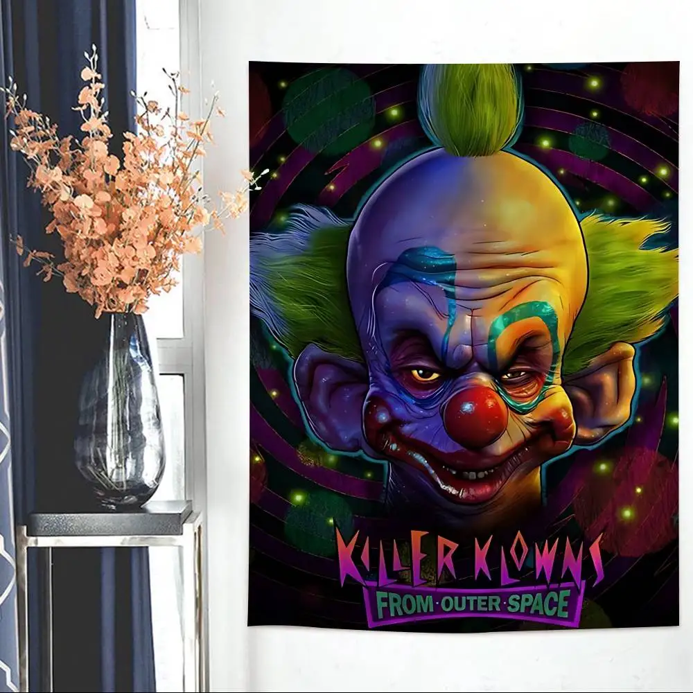 Classic Horror K-Killer Klowns Movie Colorful Tapestry Wall Hanging Cheap Hippie Wall Hanging Bohemian Mandala Wall Hanging