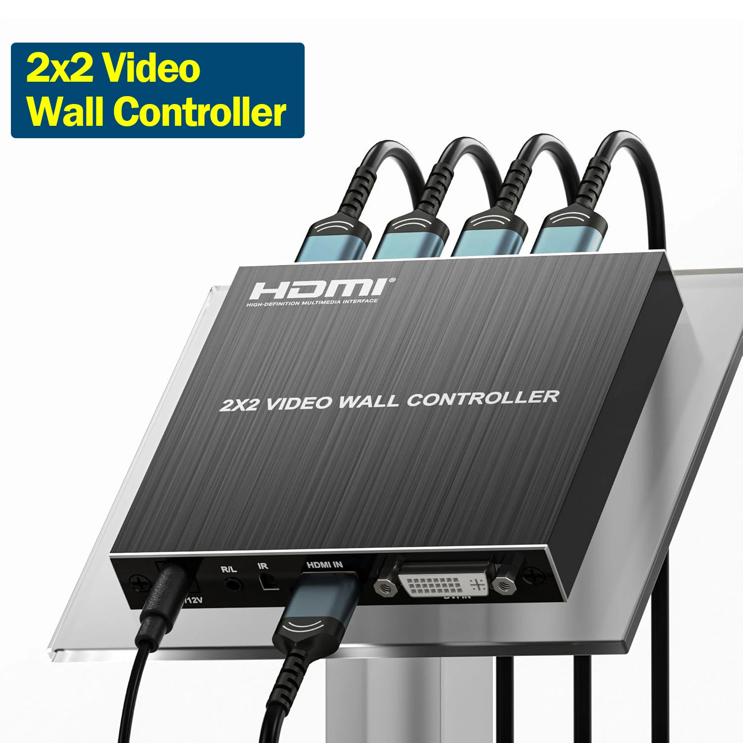 2x2 HDMl Video Wall Controller 1080P Video Wall Splicing Processor 2x2 1x2 1x4 1x3 2x1 3x1 Combine 4 Screens into 1 Wall Display