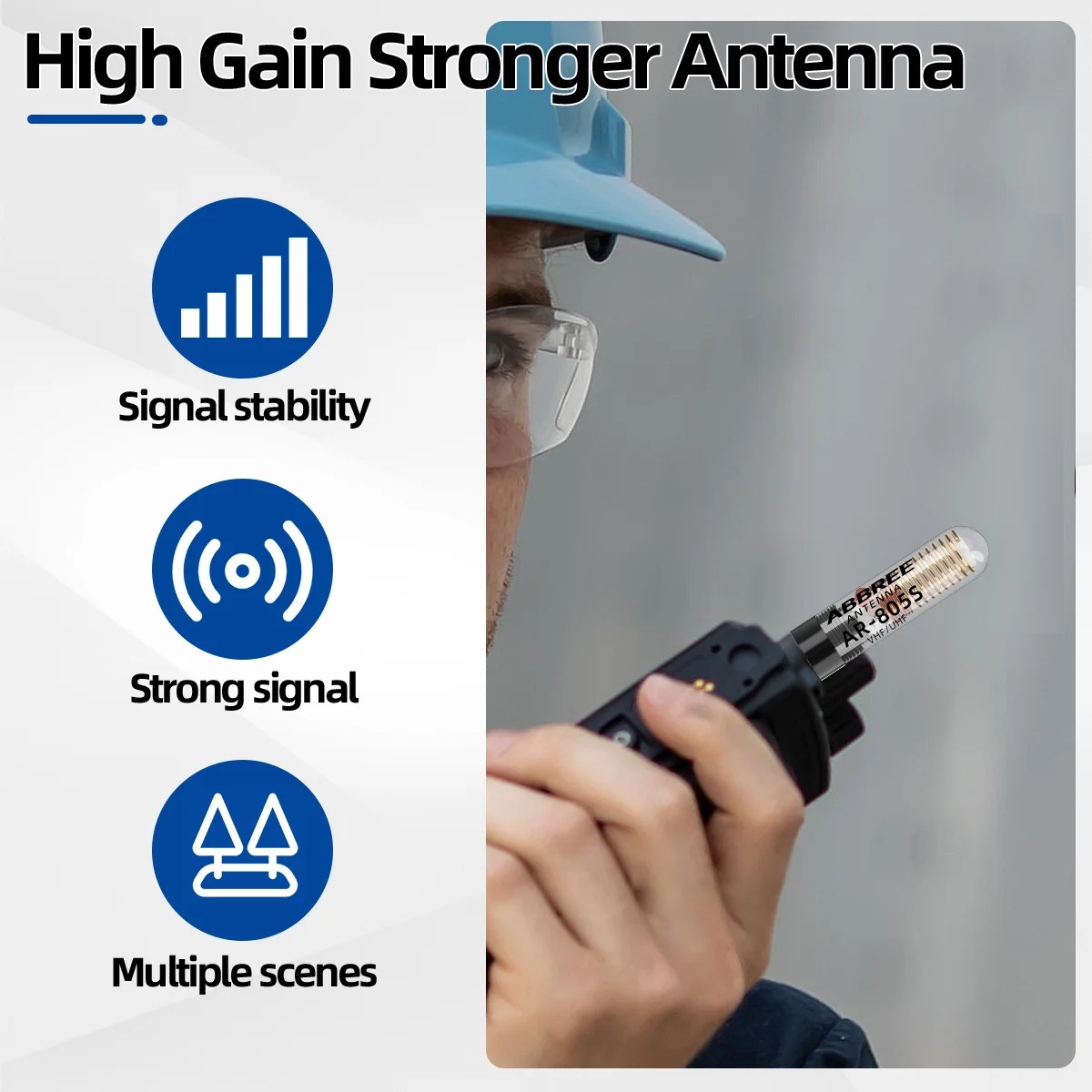 ABBREE Transparente AR-805 Plus AR-805S Dualband-Antenne mit hoher Verstärkung, SMA-Buchse, große Reichweite für Baofeng UV-5R UV-21 PRO Amateurfunk – Detail 10