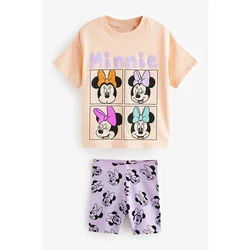 Set di abbigliamento per bambini t-shirt stampata Minnie Mouse Mickey Girls Fashion 2 pezzi Set di abbigliamento per ragazze Donald Duck Summer Suit for Children