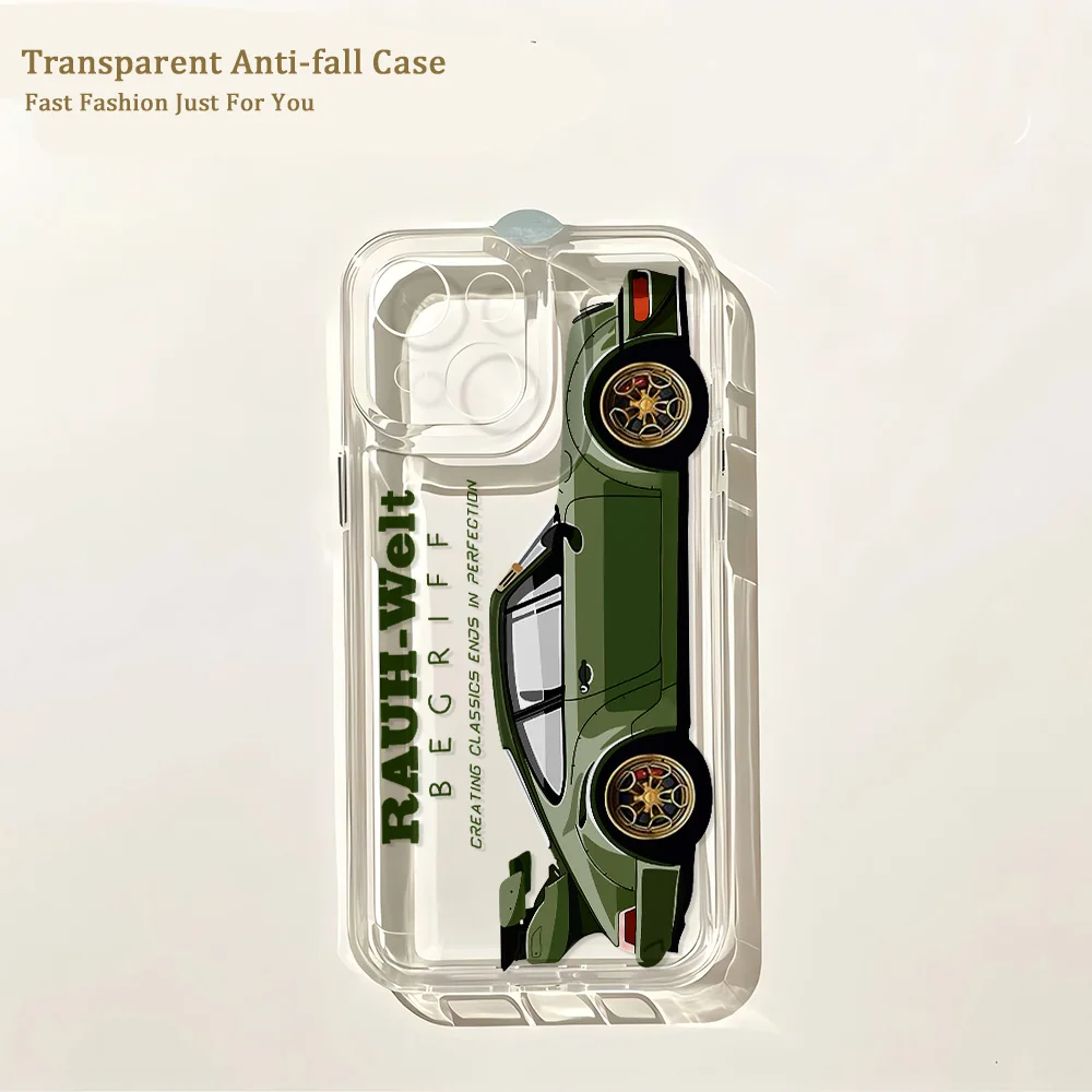 Mode JDM Auto Telefon Fall Für iPhone 16 16e 15 14 13 12 11 Mini Pro Max X XR XSMax 7 8 Plus Transparent Weiche TPU Zurück Abdeckung – Detail 10