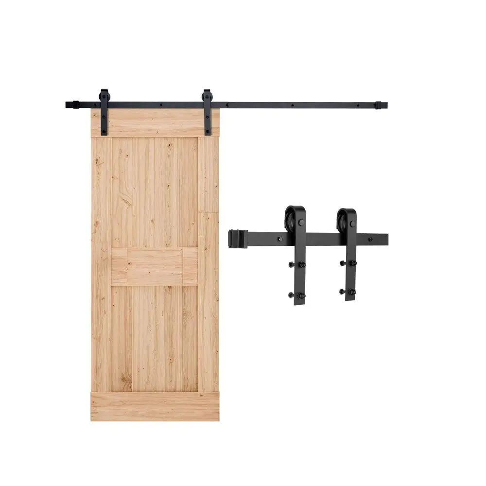 

6FT for single Sliding Barn Door Hardware Kit Black Modern Interior Door Track System for Home Decor