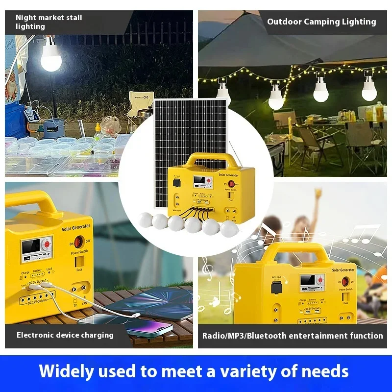 20252025 Multifunctional Solar Small System Emergency Energy Storage Card Speaker with Jump Starter for Outdoor Lighting