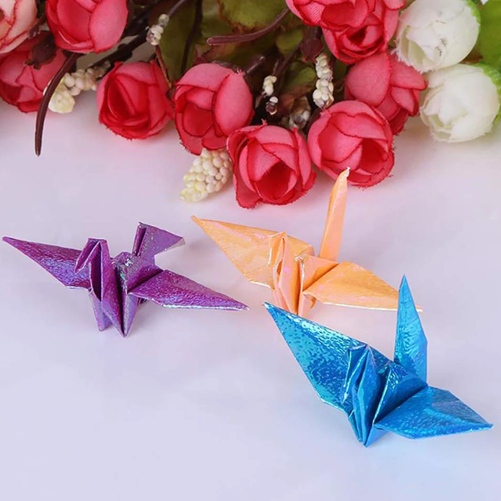 

200 Sheets Glitter Paper Iridescent Pearlescent Glossy Craft Cardstock 15cm Square Colorful Foldable for Kids Art