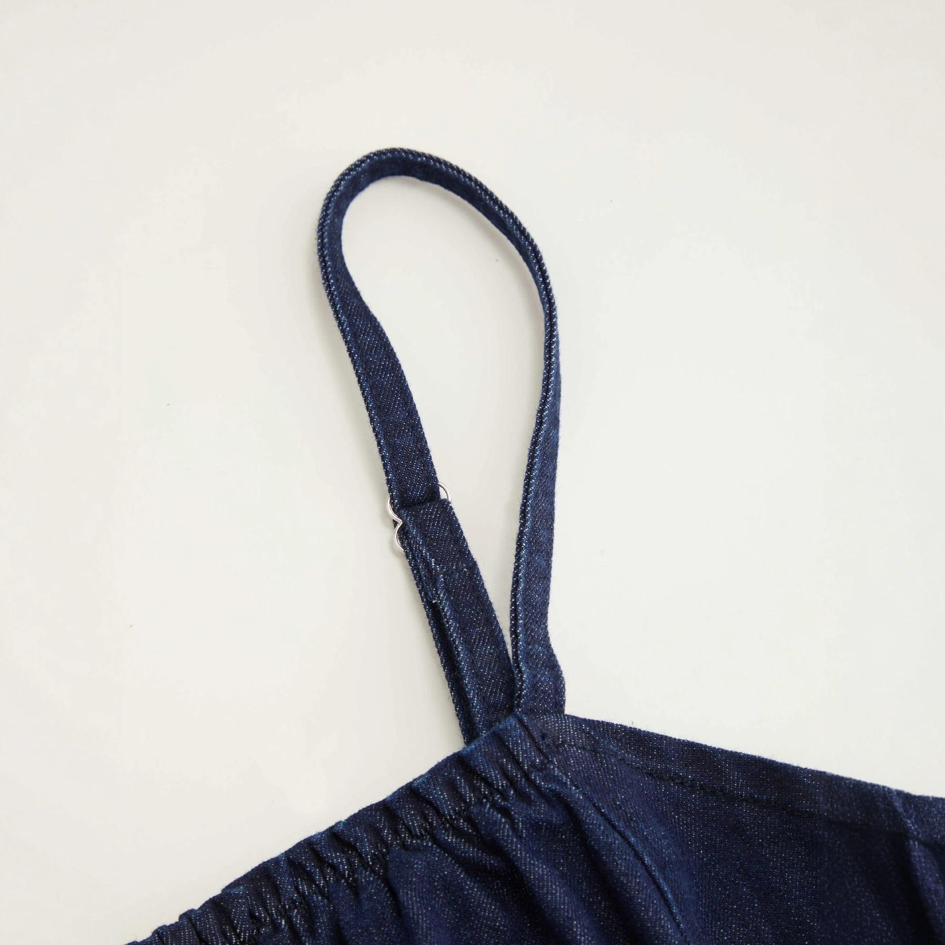 فستان نسائي قصير من قماش الدنيم المقلد على شكل حرف a فستان كامي من قماش الدنيم بدون أكمام مشد علوي للعطلات الصيفية تنورة جينز #3